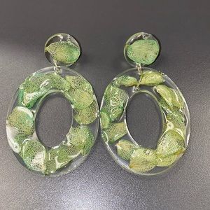 Dry leaf resin earring